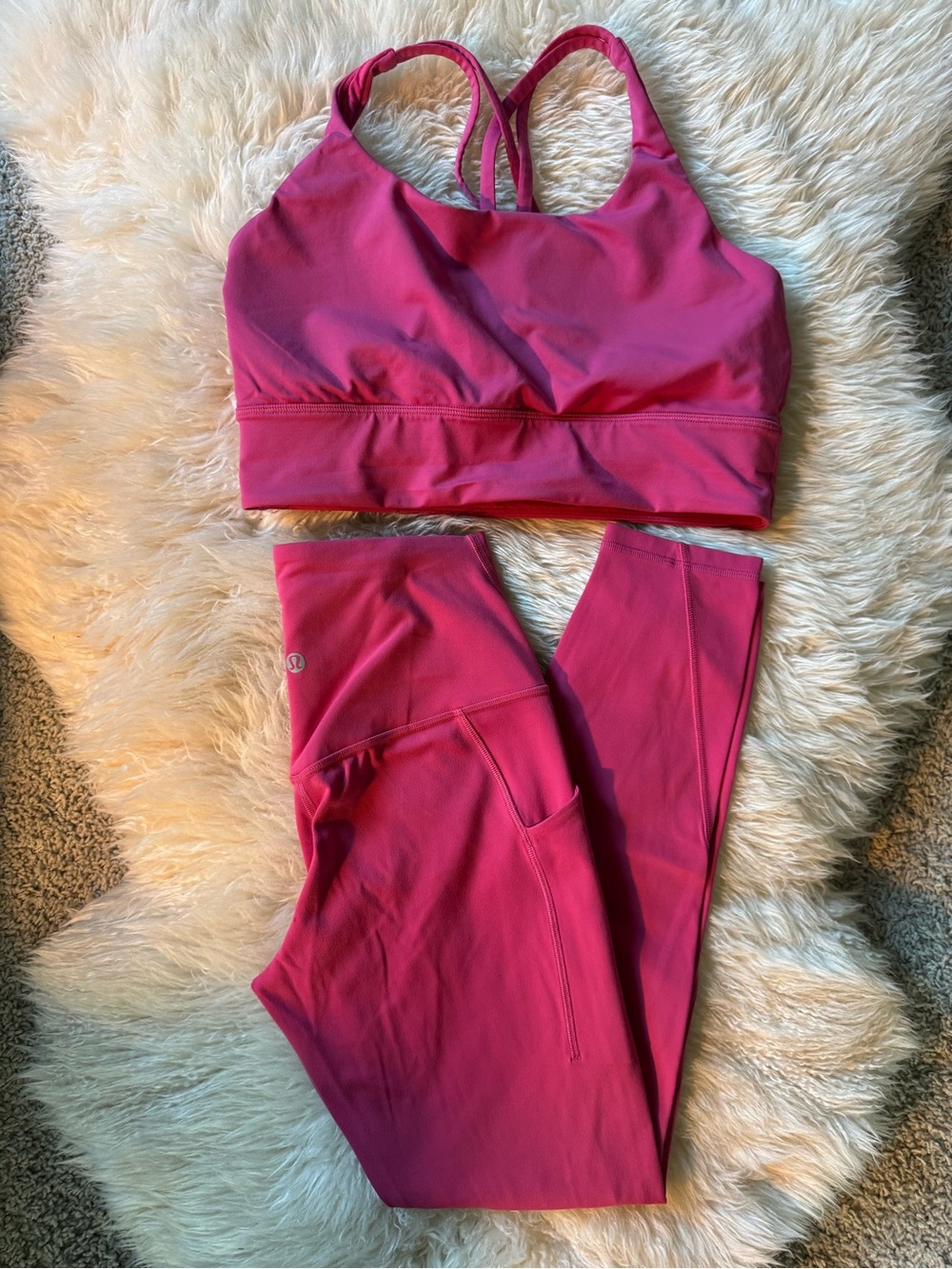 Lululemon Pink Sports Bra & Leggings Set